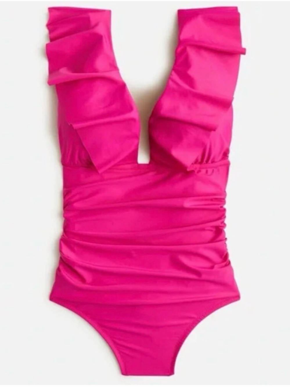 J.CREW Ruffle One-Piece Hot Pink